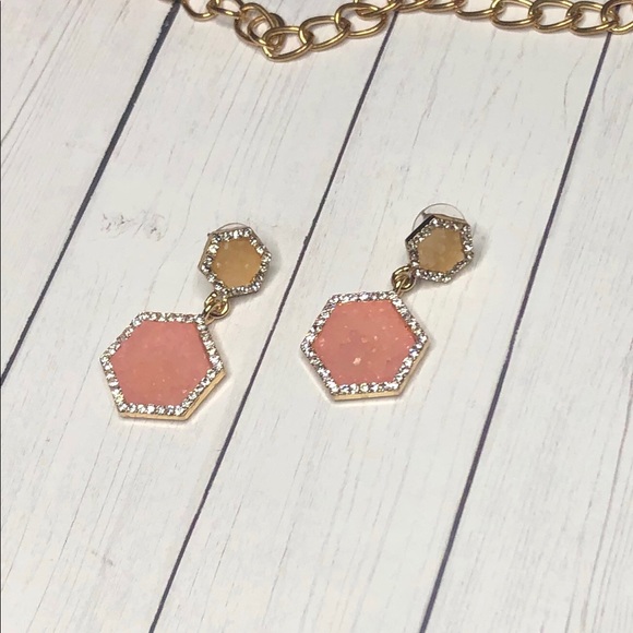 GeoSparkle Dangly Earrings - Pastel - Picture 3 of 7